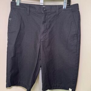 Vans Mens 30‎ Black Cotton Blend Casual Chino Shorts Skate Off The Wall